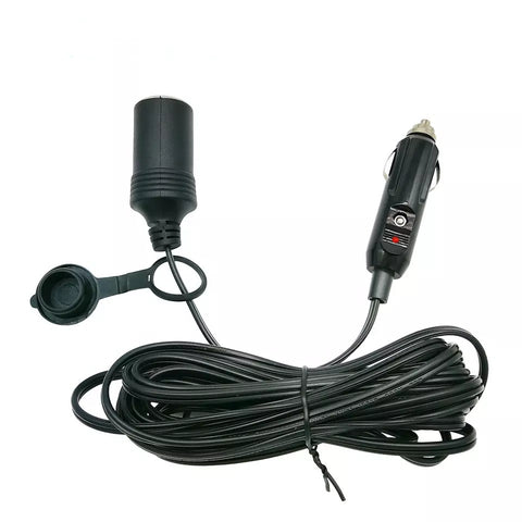 5m Car Cig Lighter Socket Extension Cable 12V/24V 10A Black For Car Pros