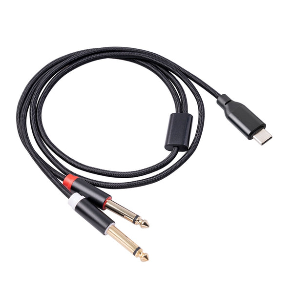 Premium Type C to Dual 6.35mm 1/4 inch mono Audio Cable