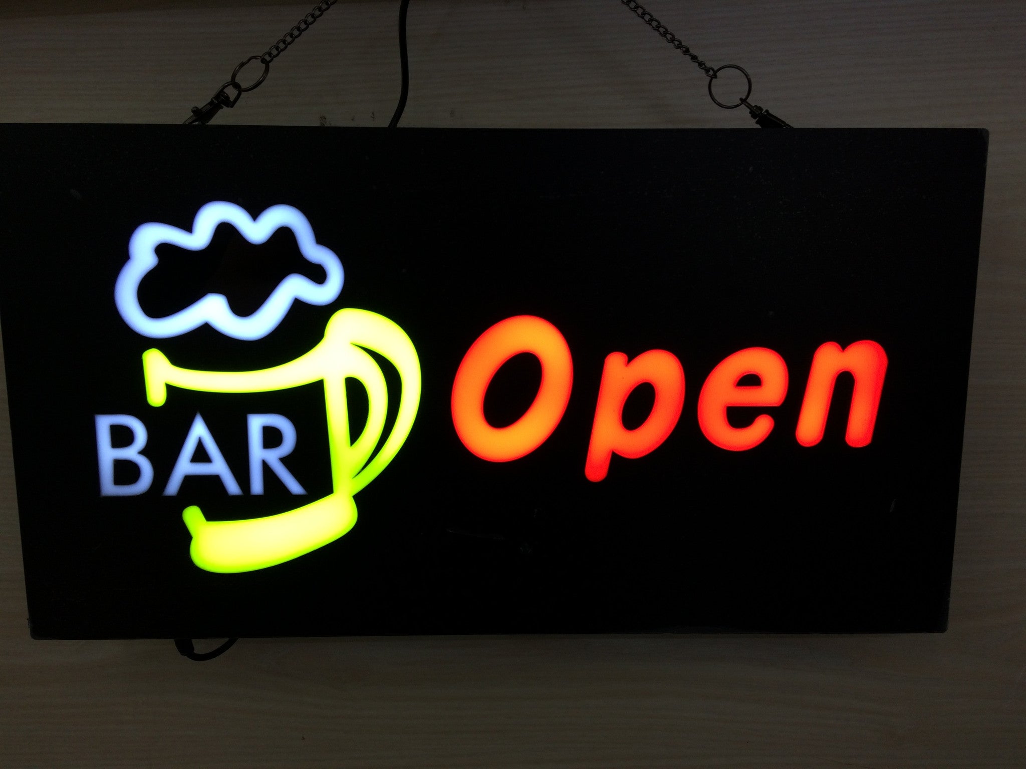 "BAR OPEN" BEER MUG Bright Neon Sign