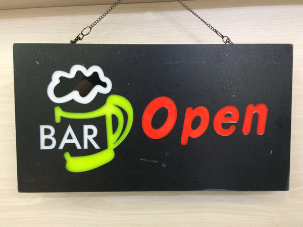 "BAR OPEN" BEER MUG Bright Neon Sign