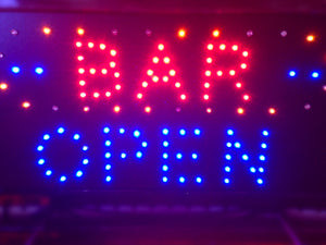 "BAR OPEN" LED Sign 48x25cm