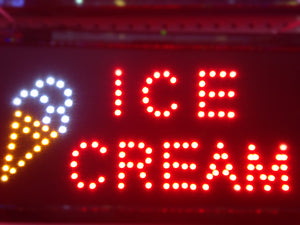 "ICE CREAM" LED Sign 48x25cm