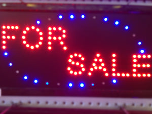 "FOR SALE" LED Sign 48x25cm