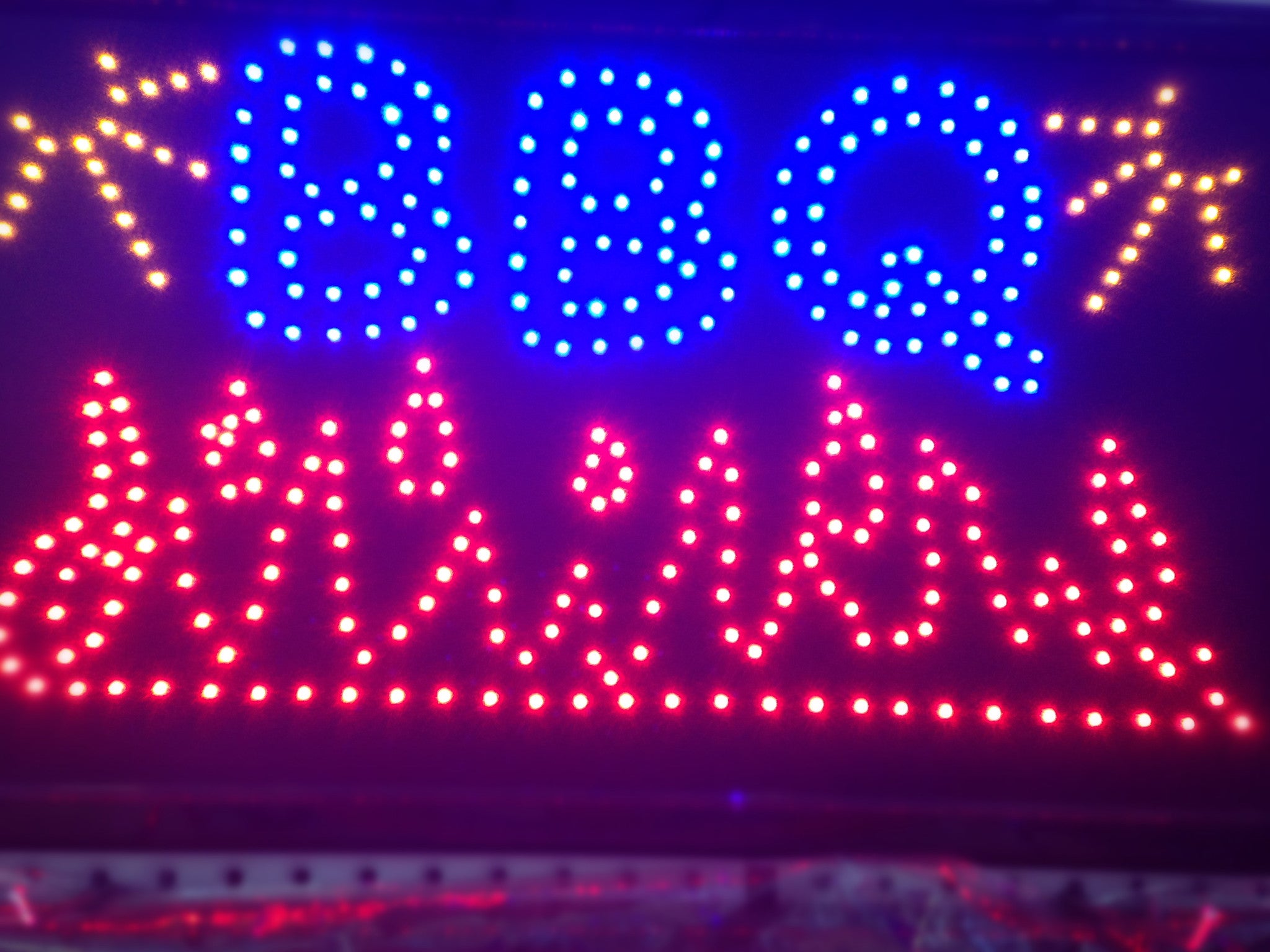 "BBQ" LED Sign 55X33CM