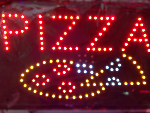 "PIZZA" LED Sign 55x33cm