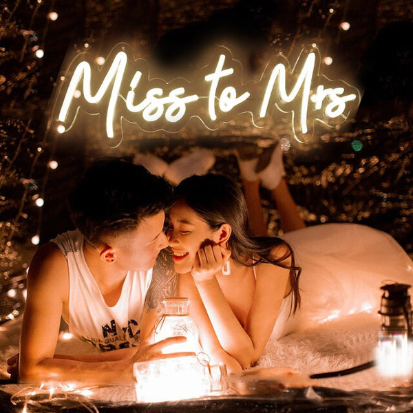' Miss to Mrs ' 12V LED sign Neon Light for Wedding Bridal Shower
