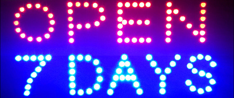 "OPEN & DAYS"LED Sign 55X33CM
