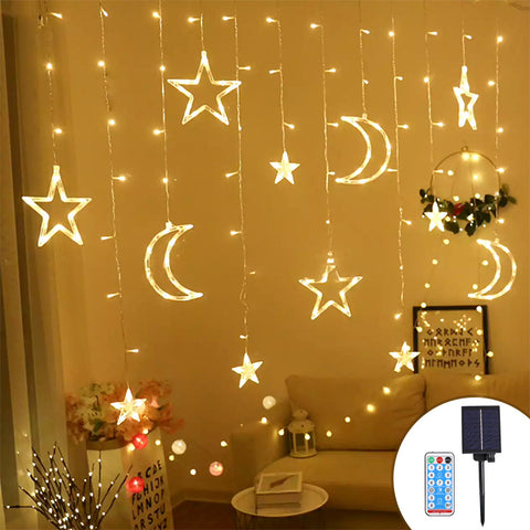 Solar Moon and Star Christmas Lights For Party pros