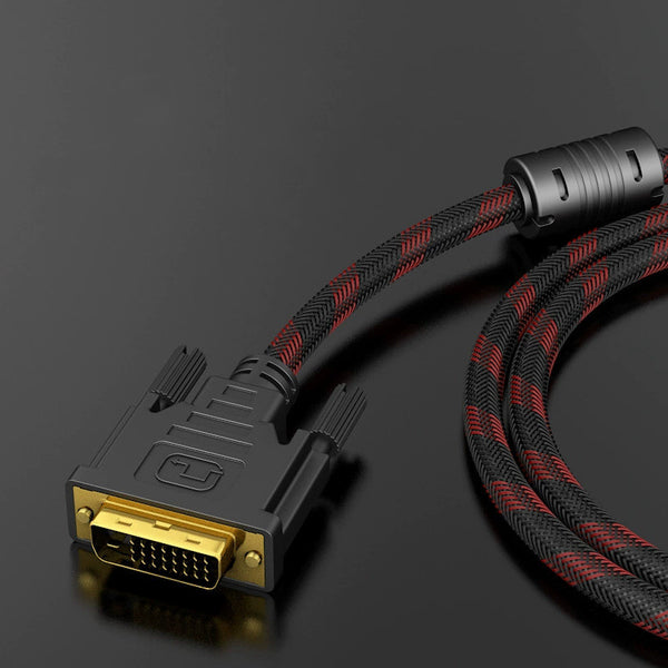 1.4m Fabric DVI to DVI Male to Male Cable