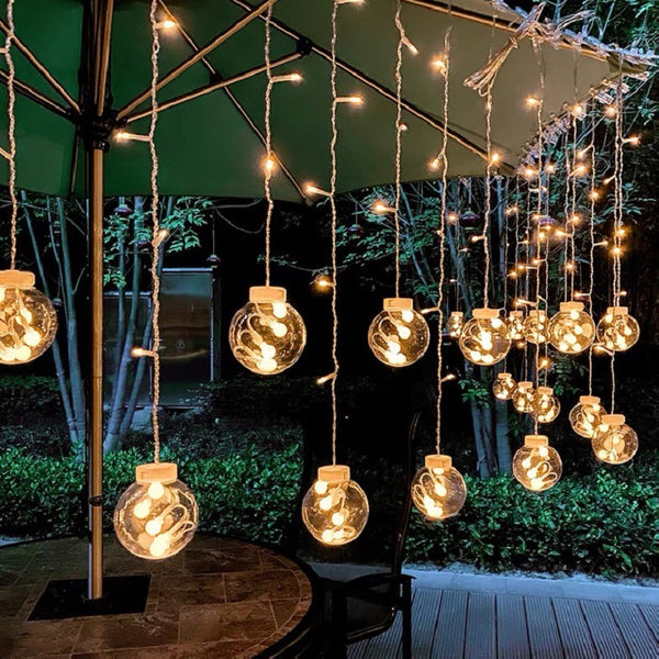 Solar 12 Wishing Ball String Light Christmas Fairy Lights or Party pros