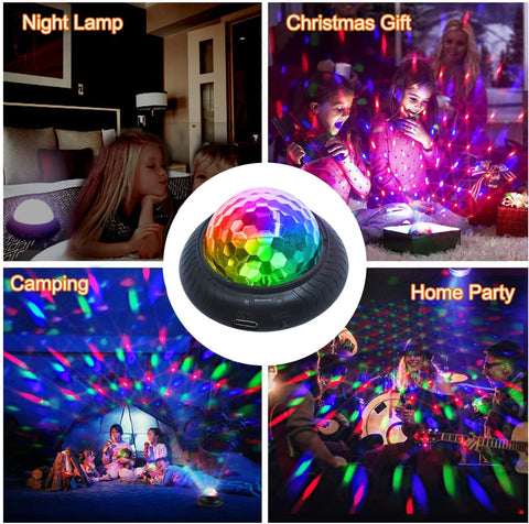 Rechargeable LED RGB Disco Party Ball Light Night Lamp Deco Car Bedroom