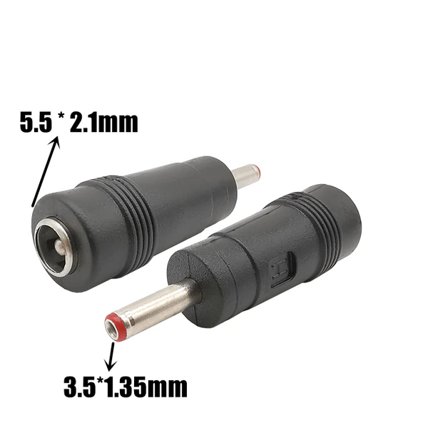 DC Power 5.5mm x 2.1mm Female to 3.5mm x 1.35mm Male Converter Plug P5 SB2 for PC Pros