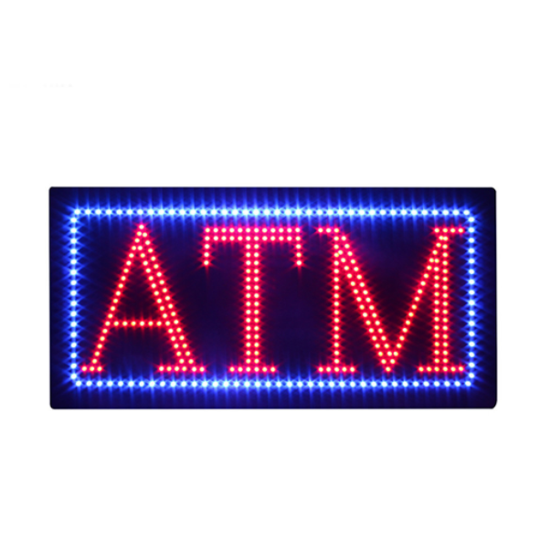 Epoxy Resin ATM LED Sign Green 60cm * 30cm/ Red 48cm * 25cm