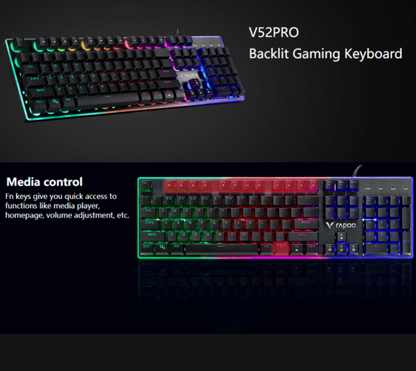 Rapoo V52PRO Backlit Mechanic-alike USB Wired Gaming Keyboard SF1