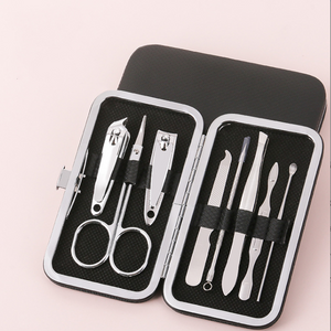 8 in 1 Nail Manicure Tool Set Steel Nail Clippers Scissors File Tweezer Set Care