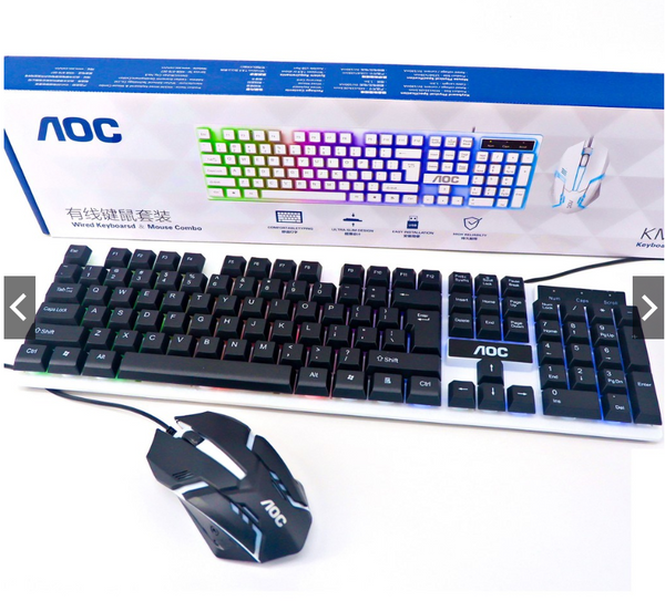 AOC KM100 Luminous RGB Wired Gaming Keyboard and Mouse Combo