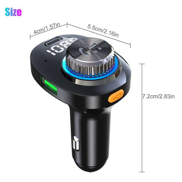C18 Car FM Transmitter Charger with RGB lights 22.5W