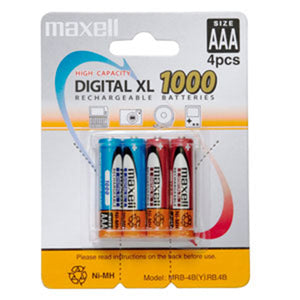 Maxell NiMH 1000 AAA Batteries - 4 Pack