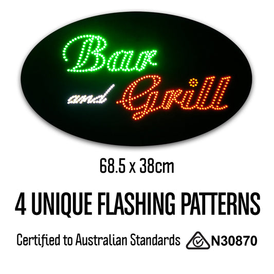 Round Epoxy Resin Bar and Grill LED Sign