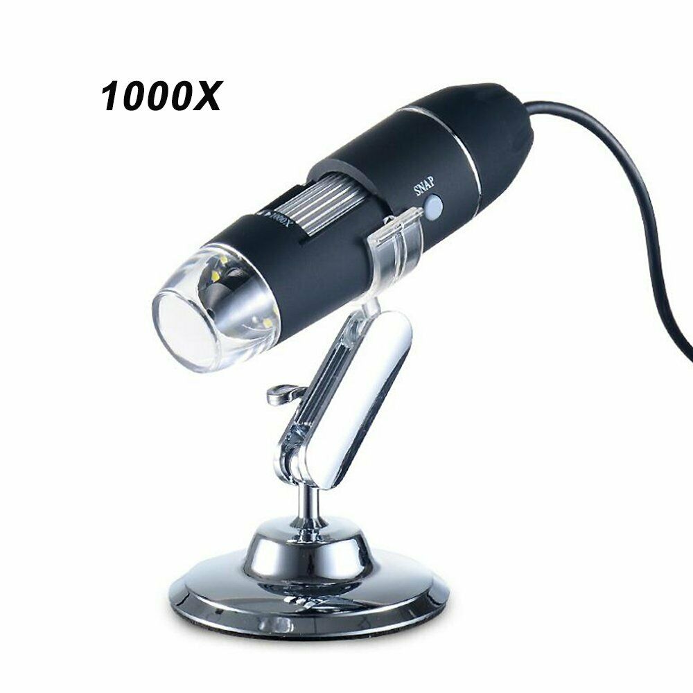 1000X Digital Microscope 8 LED Endoscope USB Zoom Magnifier Camera Stand D