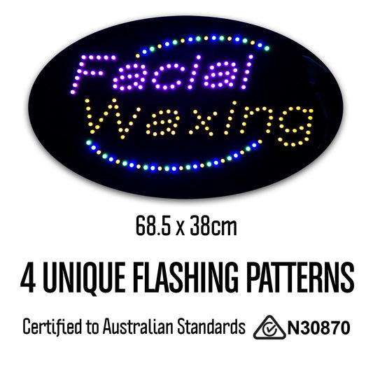 Round Epoxy Resin Facial Waxing LED Sign