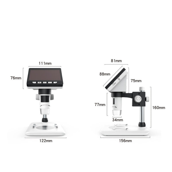 50x-1000x Microscope with 4.3' Screen 1080P HD