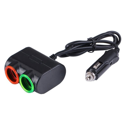 Olesson 120W In-Car Two Socket 12V Extension USB Car Charger