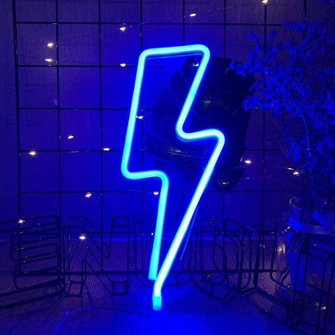 Neon Signs LED Lightning Bolt Light USB Operated