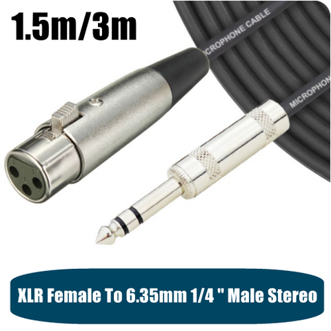 TRS 6.35mm 1/4 '' Male Stereo to XLR Female Audio Cable SE3