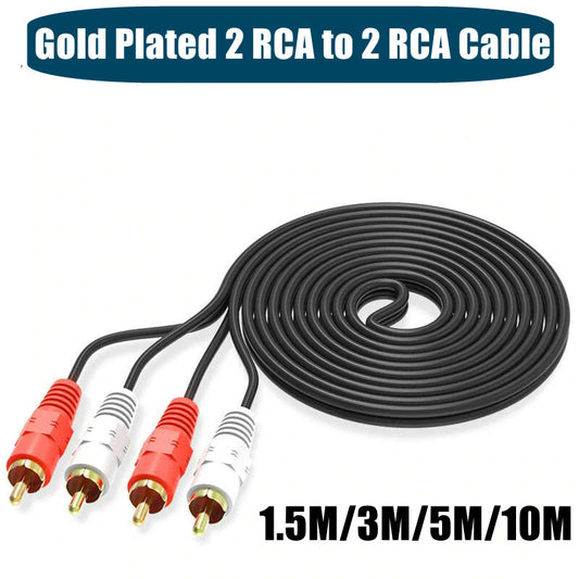 Gold Plated 2 RCA to 2 RCA Audio Cable SC7