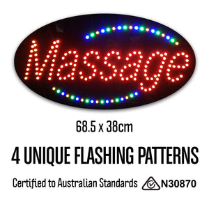 Round Epoxy Resin Massage (Red) LED Sign