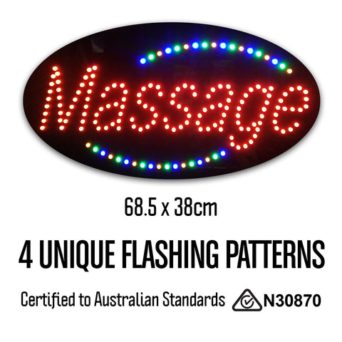 Round Epoxy Resin Massage (Red) LED Sign