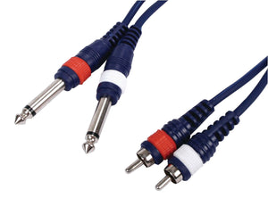 1.5 Metre RCA x2 to 6.35mm 1/4" x2 Mono Audio Cable