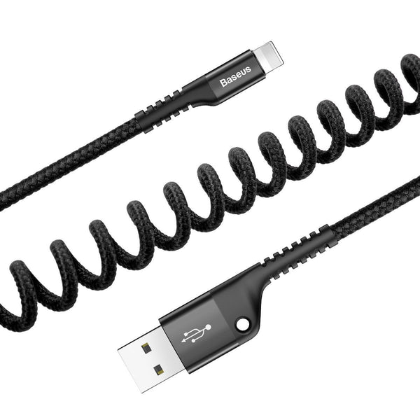 Baseus 1m Coiled Spring Short Cable for iPhone
