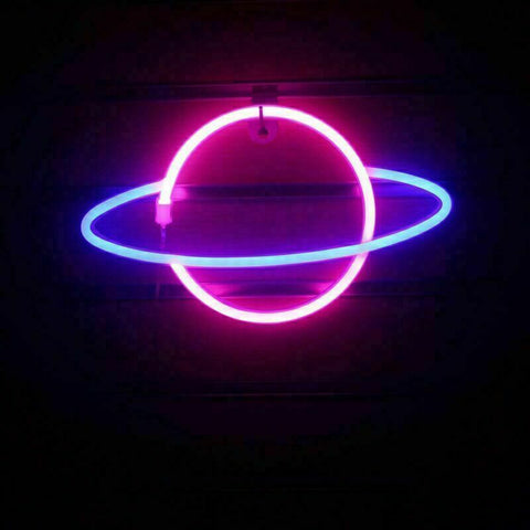Planet Blue and Pink Neon LED Sign USB Powered