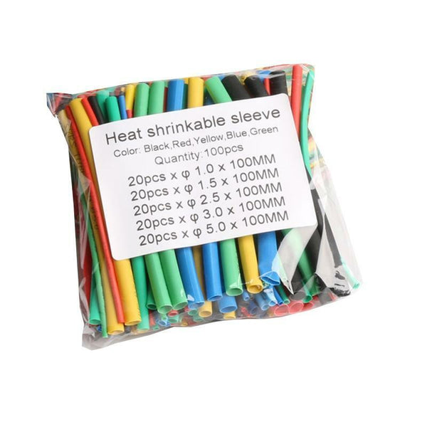 100 Pcs Heat Shrink Tube Insulation Sleeving Electrical Wire Wrap Assortment Tool Kit
