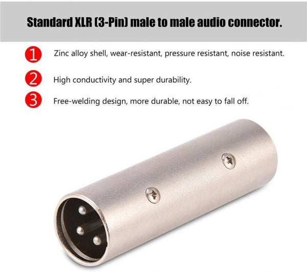 XLR Male to XLR Male 3 Pin Adapter SC5