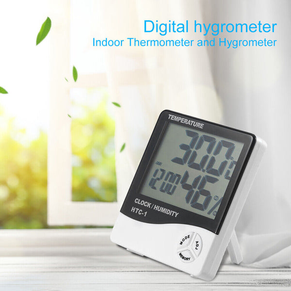 HTC-1 Large LCD Digital Indoor Hygrometer Thermometer with Alarm Clock Gadgets