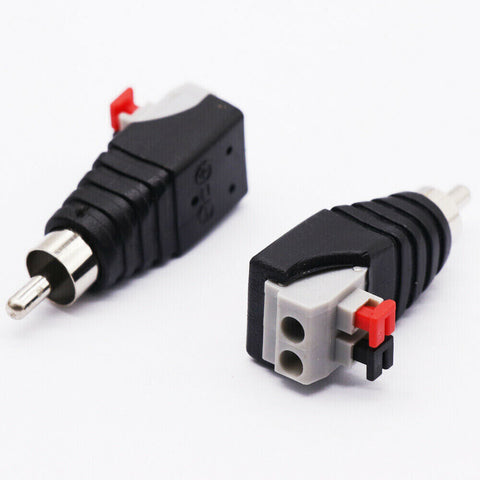 2PCS Speaker Wire A/V Cable to Audio Male RCA Connector Adapter B13