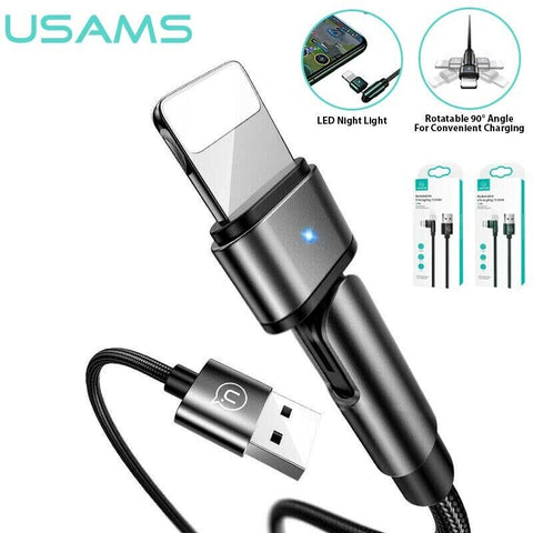 USAMS Rotatable USB LED Lightning Charging Data