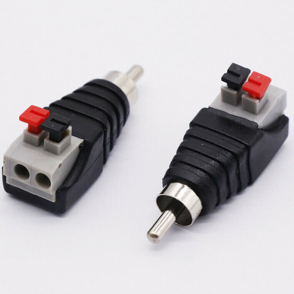 2PCS Speaker Wire A/V Cable to Audio Male RCA Connector Adapter B13