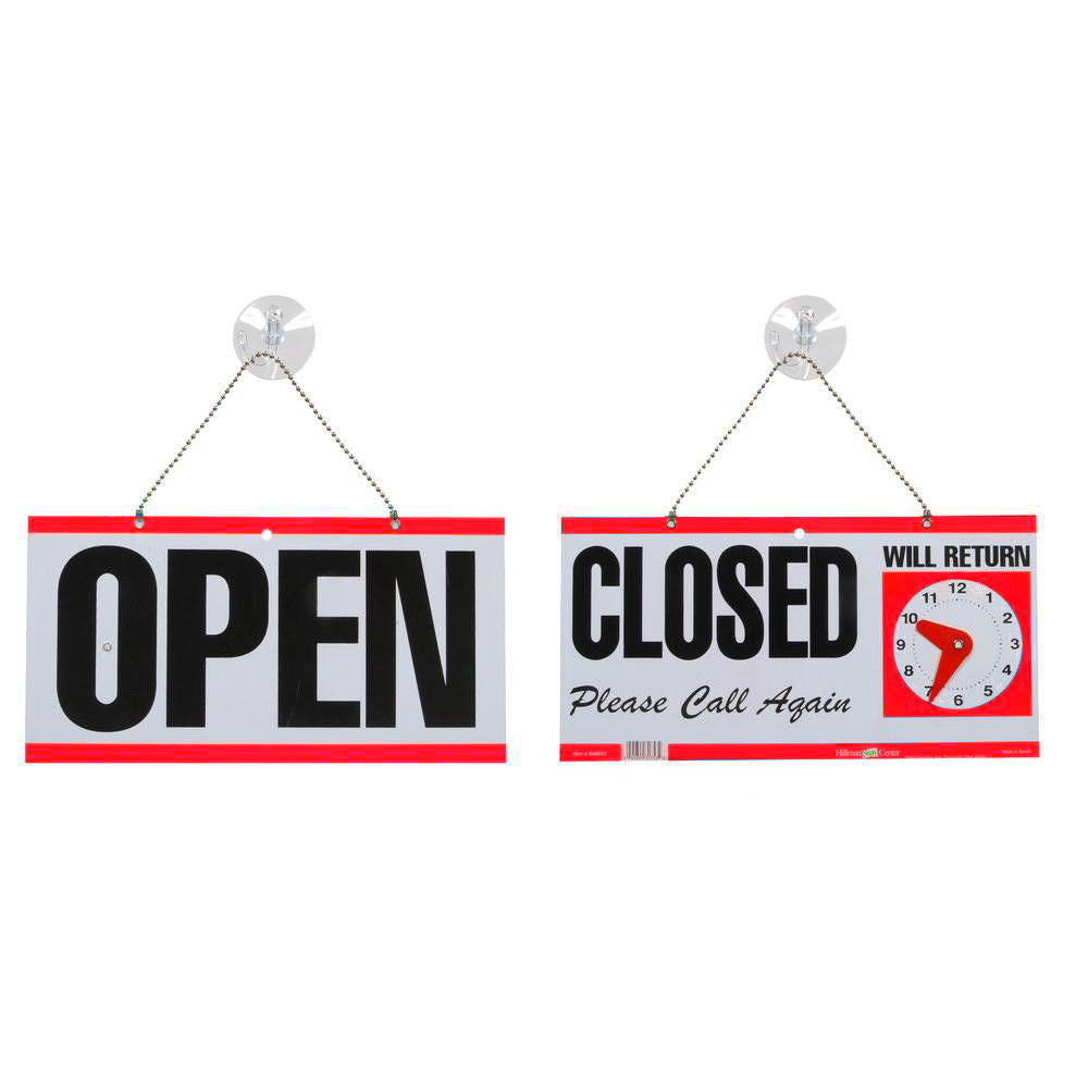 Open & Closed w/ Return Time Business Sign for Business Pros