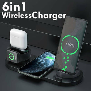 15W 6 In1 Wireless Fast Charging Dock Station For iWatch iPhone Samsung lightning Type-C SC7