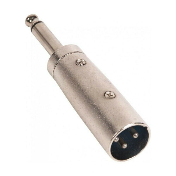 3 pin XLR Male to Mono 6.35mm Adapter 1/4” Inch Male Microphone Audio Connector