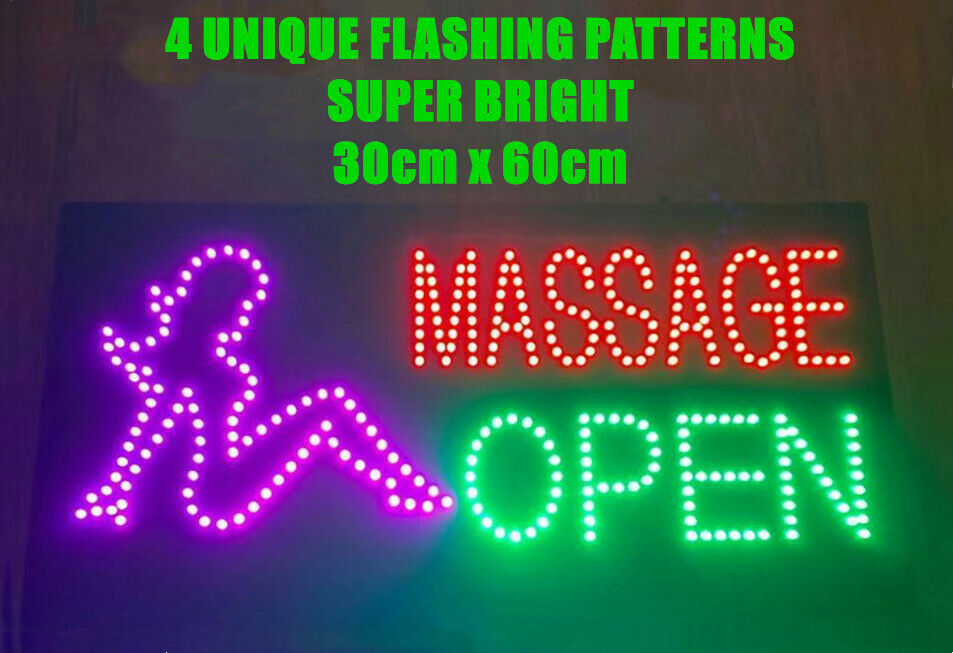 Epoxy MASSAGE OPEN LED Sign Shop Business Restaurant High Quality Board