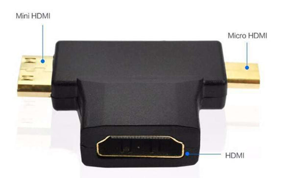 3 in 1 HDMI v1.4 Female to Mini And Micro HDMI Adapter Converter Connector 4K