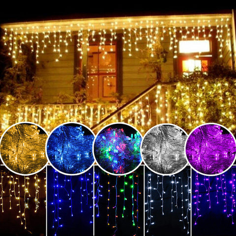 10M Led Icicle Fairy Lights 8 Modes Joinable 75 Drops