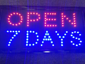 "OPEN 7 DAYS" LED Sign (48cm*25cm)