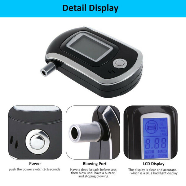 Digital Breath Alcohol Tester AT-6000 Handheld Backlight For Car Pros