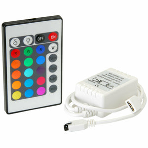 12V RGB Controller w/24-Key Wireless Infrared Remote for LED Strip